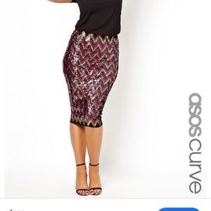 Multi color sequin skirt ASOS